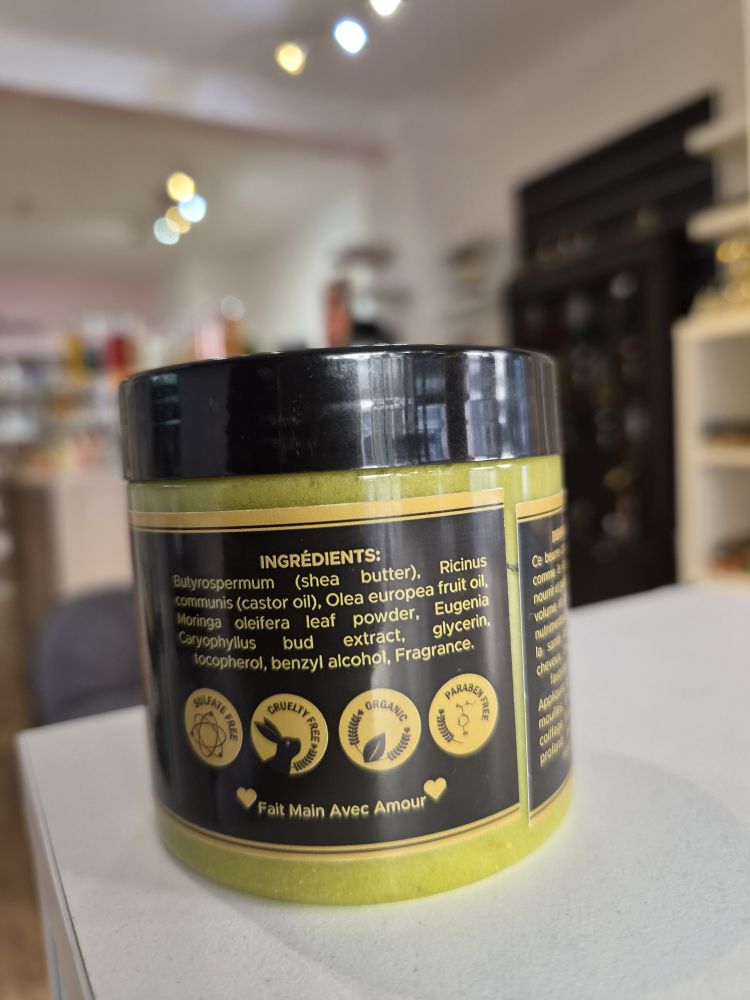 Ingrédients HKS' Secret Beurre Capillaire — karité, ricin, moringa, girofle
