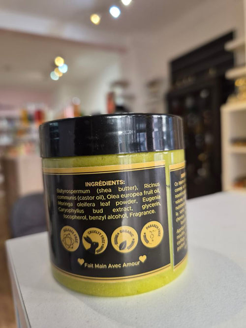 Ingrédients HKS' Secret Beurre Capillaire — karité, ricin, moringa, girofle