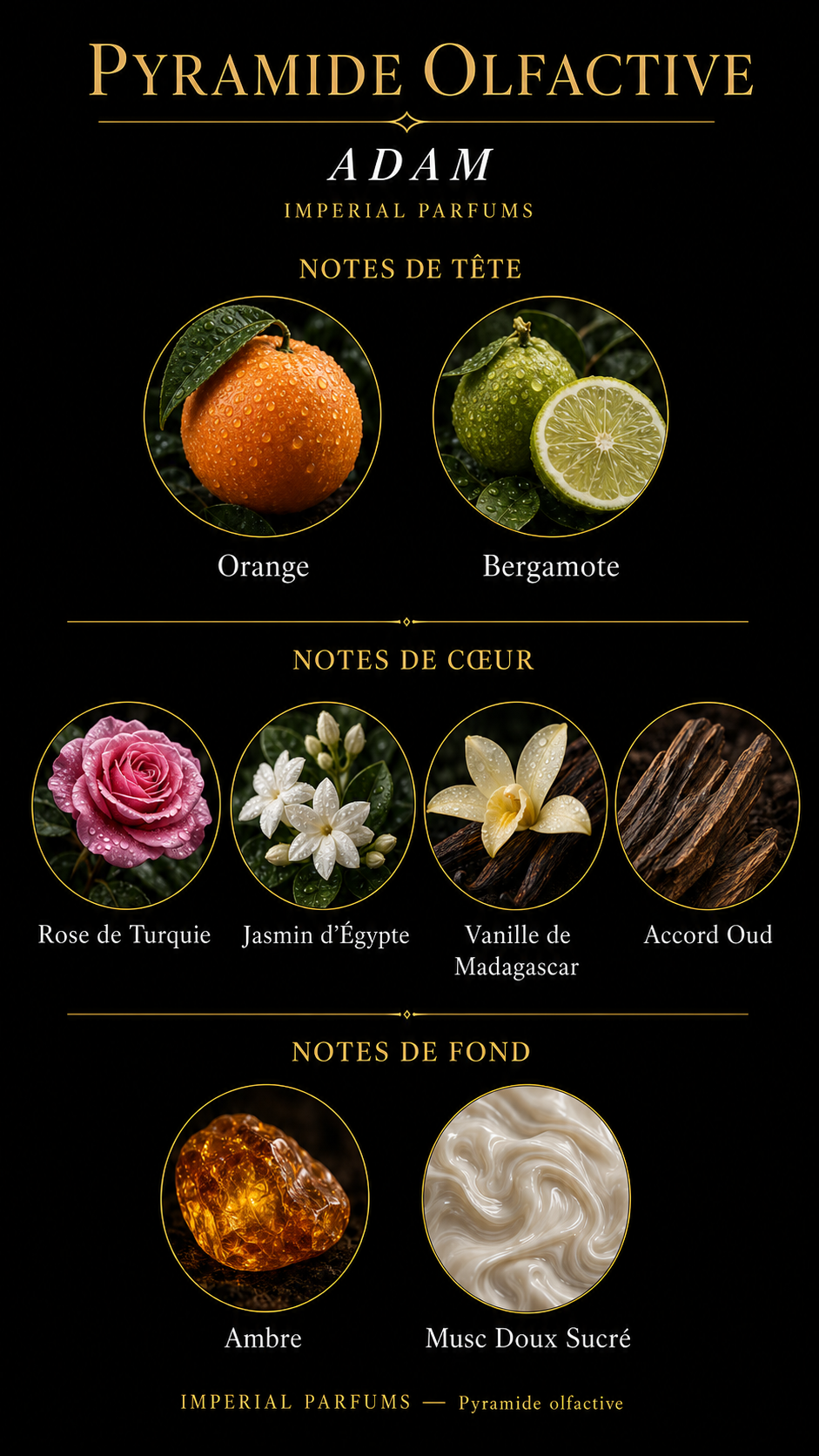 Pyramide olfactive Adam — Imperial Parfums