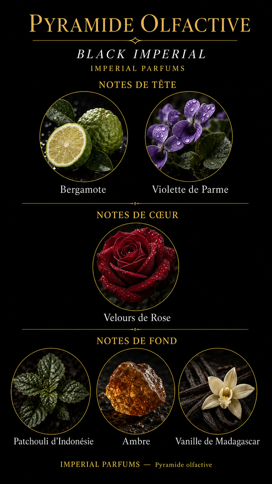 Pyramide olfactive Black Imperial — Imperial Parfums