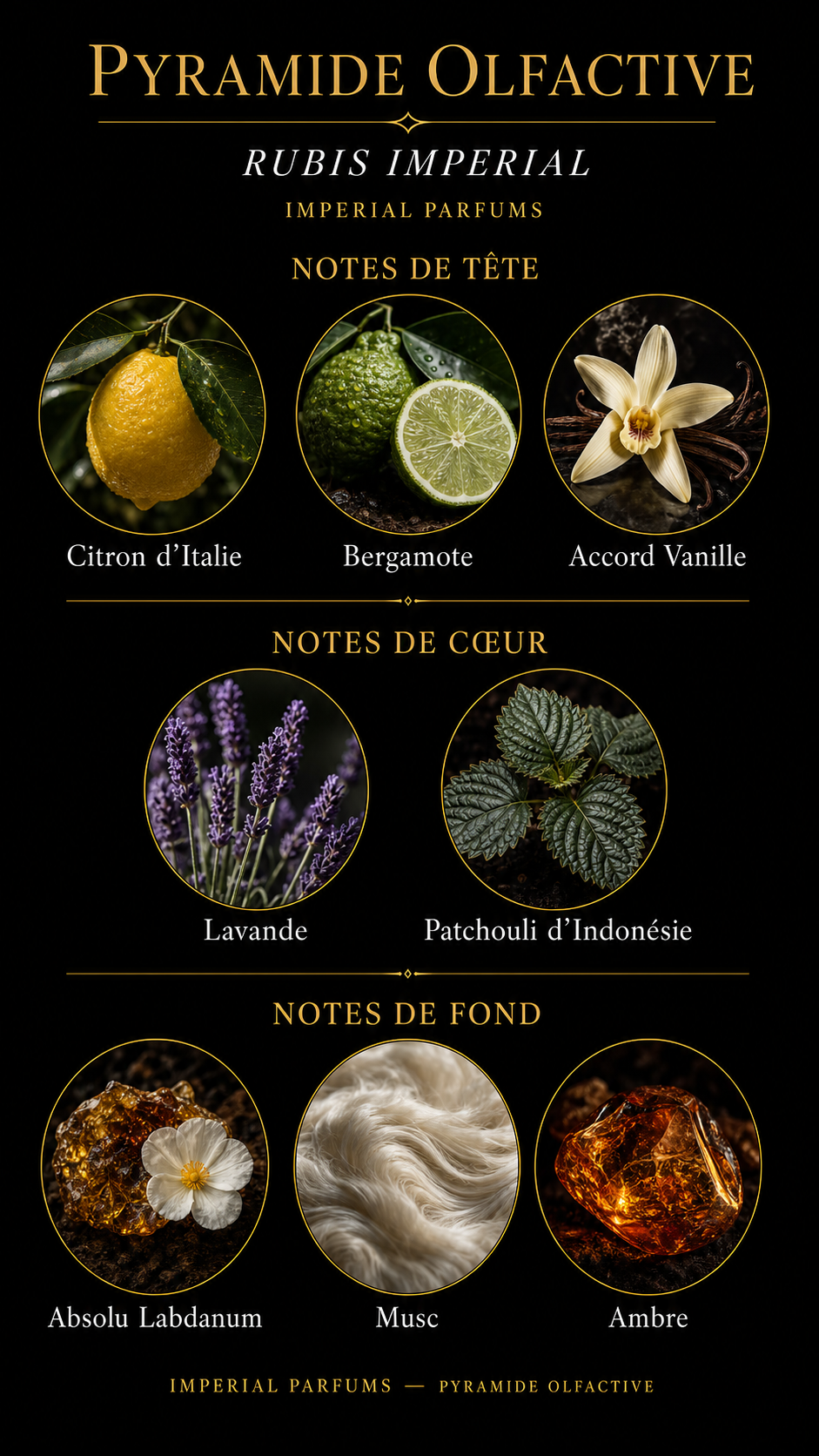 Pyramide olfactive Rubis Imperial — Imperial Parfums