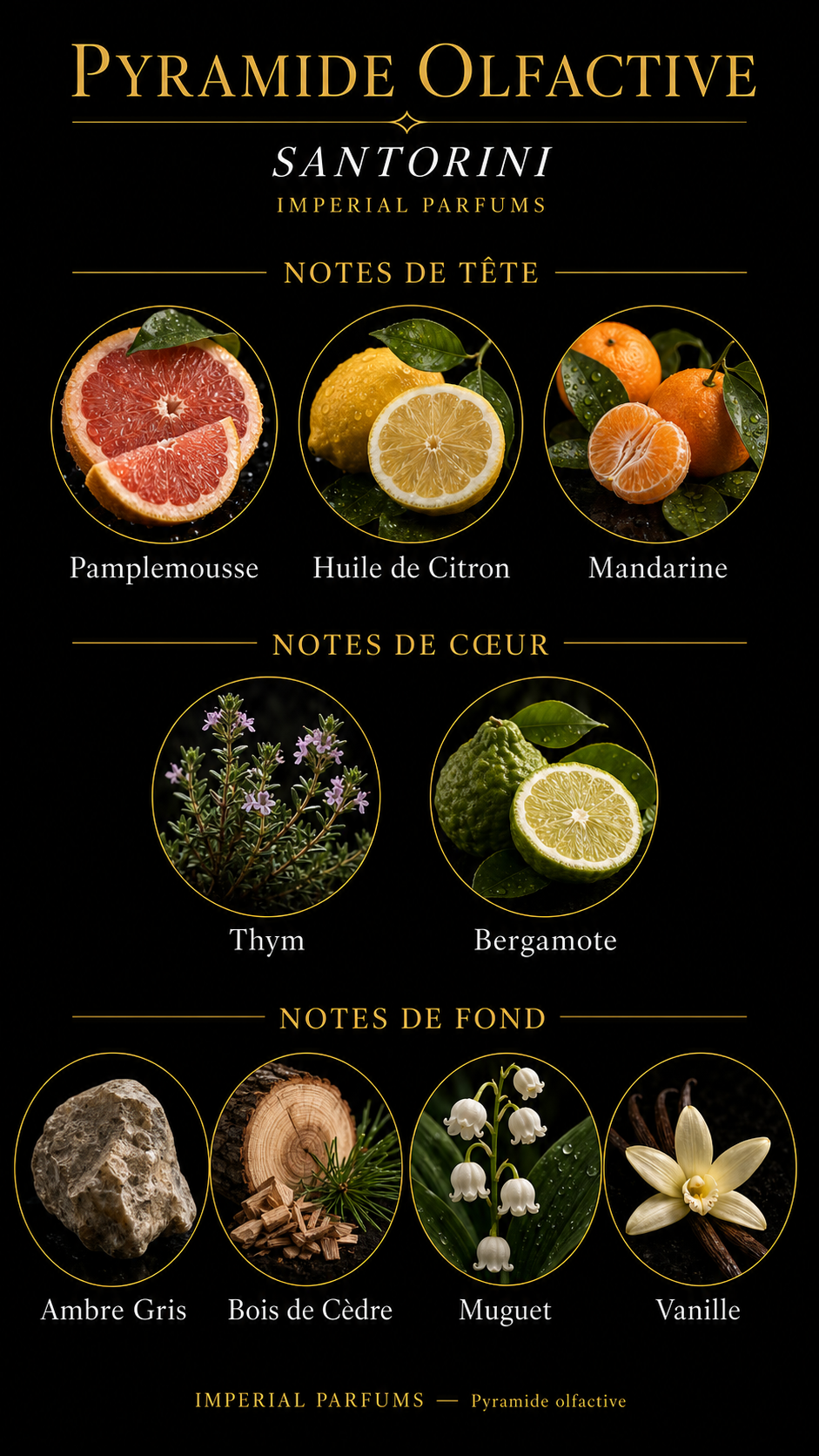 Pyramide olfactive Santorini — Imperial Parfums