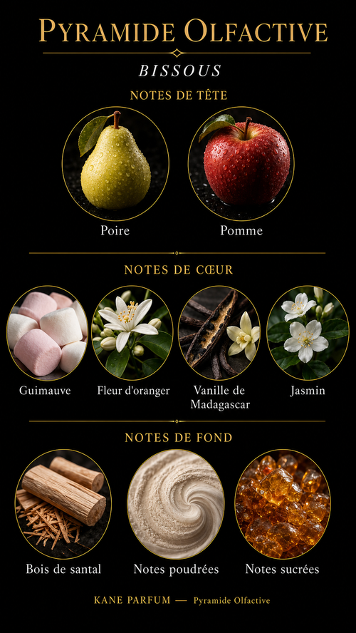Pyramide olfactive Bissous — Kane Parfum
