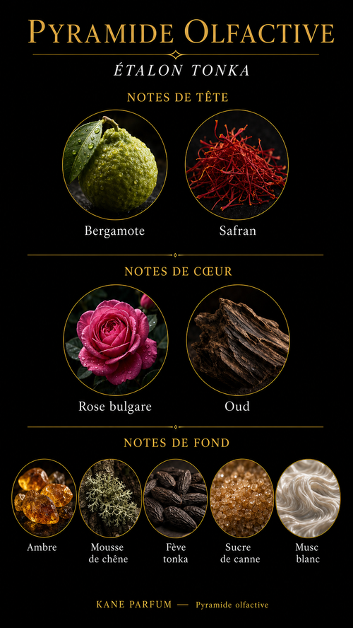 Pyramide olfactive Étalon Tonka — Kane Parfum