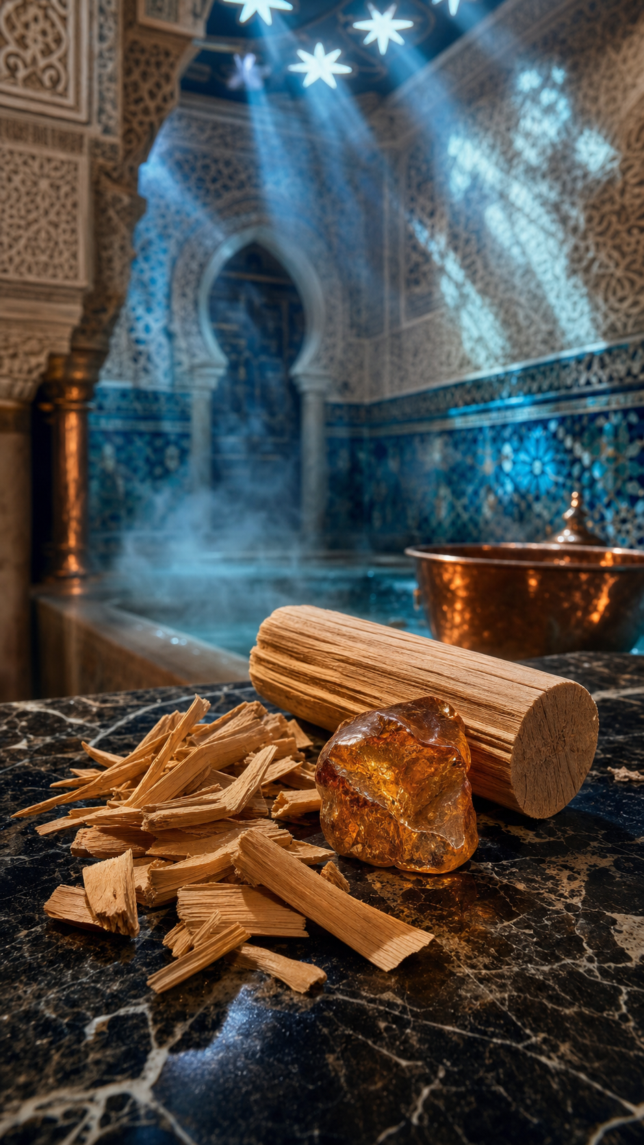 Notes de fond Rituel Bleu — bois de santal et amberwood